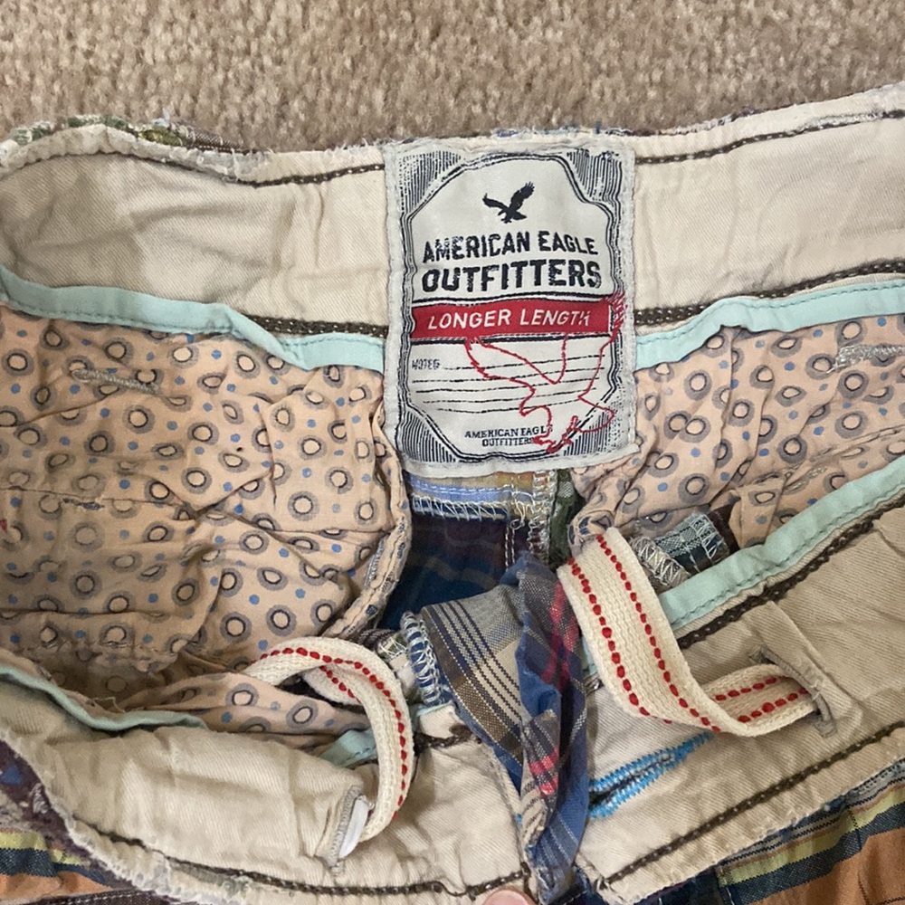 Vintage American Eagle Patchwork Plaid Shorts - image 3